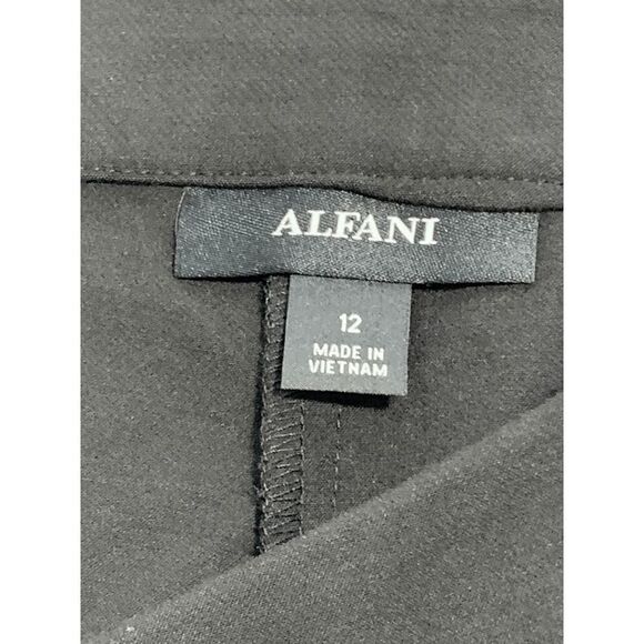 Alfani Women's Mid Rise Slim Fit Dark Black Slacks Pants Size 12 - Picture 4 of 5